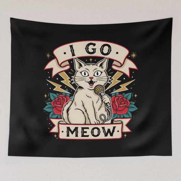 Item preview, I Go Meow Retro Meme Funny Cat Lover with Vintage Style designed and sold by Redgiant87x.