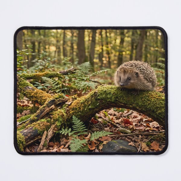 Item preview, Plump Hedgehog Resting on a Mossy Log designed and sold by JumpJammiesTees.