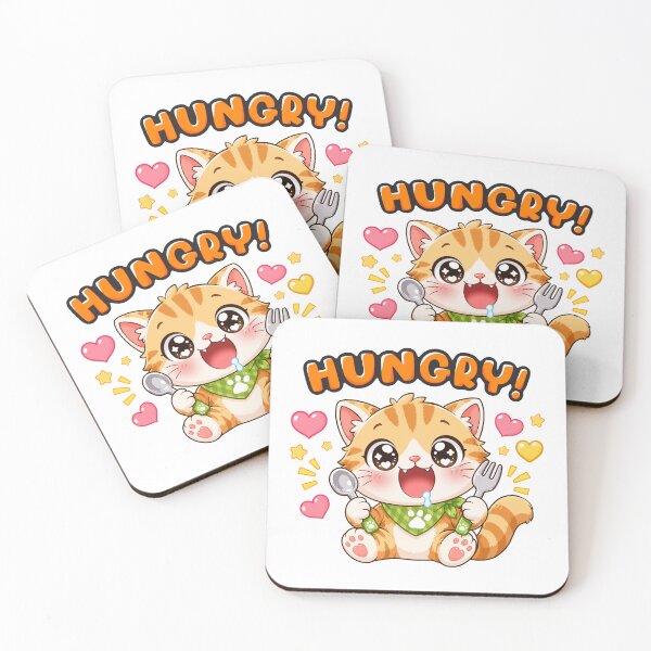 Item preview, Hungry  Orange tabby cat Animal Clipart designed and sold by KJackArtwork.