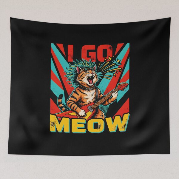 Item preview, I Go Meow Retro Meme Cute Singing Cat for Crazy Cat Lady designed and sold by Redgiant87x.