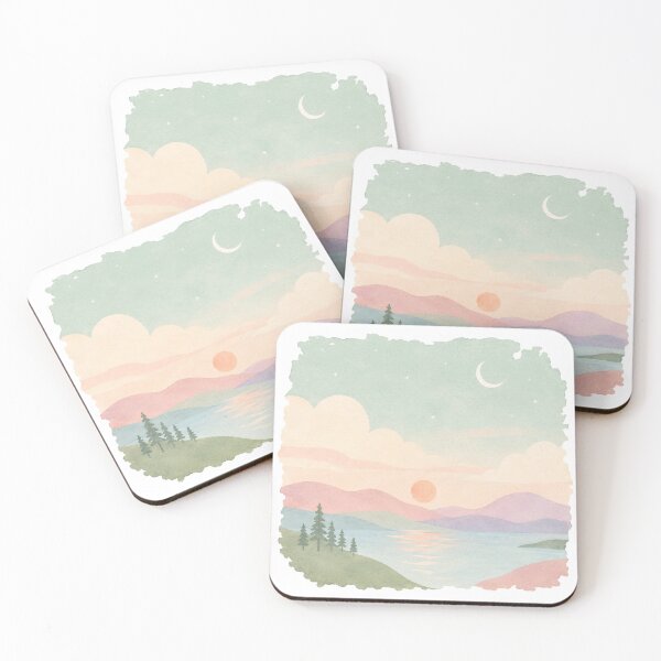 Item preview, Minimalist Mountain Lake Sunset Landscape designed and sold by 0606PM.