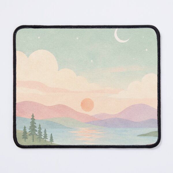 Item preview, Minimalist Mountain Lake Sunset Landscape designed and sold by 0606PM.