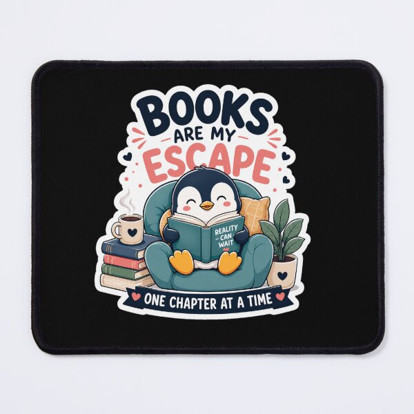 Item preview, Books Are My Escape Cute Penguin Reading Book Sticker. designed and sold by BreedCraft Studio.