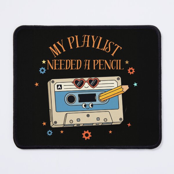 Item preview, My Playlist Needed a Pencil Old Skool Funny Retro Cassette Tape Nostalgia designed and sold by Cree8if.