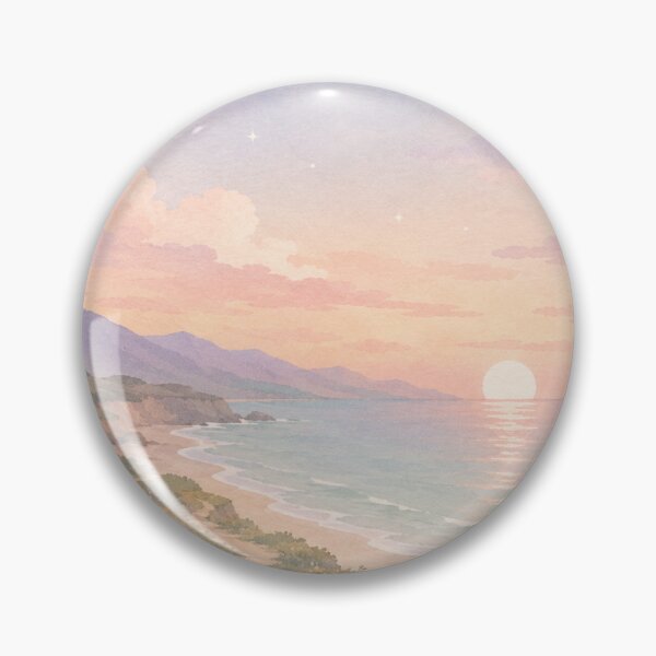 Item preview, Dreamy Coastal Sunset with Wildflowers designed and sold by 0606PM.