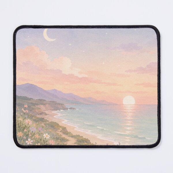 Item preview, Dreamy Coastal Sunset with Wildflowers designed and sold by 0606PM.