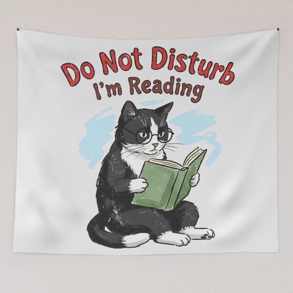 Item preview, Cat Reading Do Not Distrub designed and sold by HowToCanadian.