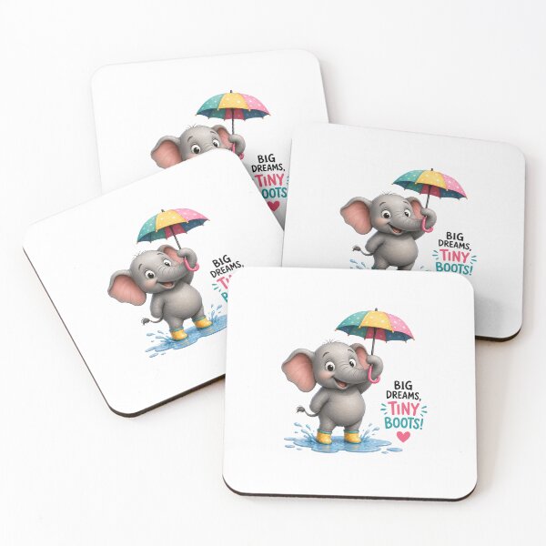 Item preview, Elephant Tiny Rain Boots - Big Dreams Tiny Boots designed and sold by QuirkNest Studio .