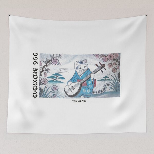 Item preview, MUSICAL ASIAN CAT AND PLUM BLOSSOMS PLAYING HIS PIPA OR LIUQIN designed and sold by V3GFX.