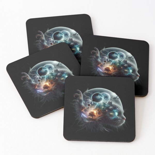 Item preview, Cosmic Eclipse Mindscape – Dark Surreal Cat and Cemetery Tree designed and sold by LujziWorld.