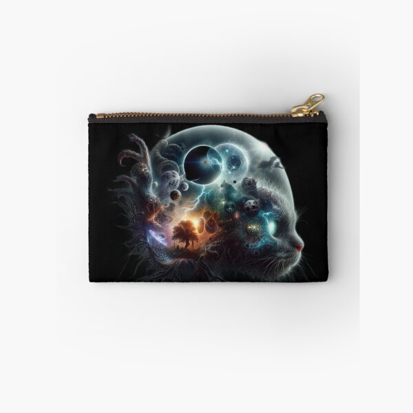 Item preview, Cosmic Eclipse Mindscape – Dark Surreal Cat and Cemetery Tree designed and sold by LujziWorld.
