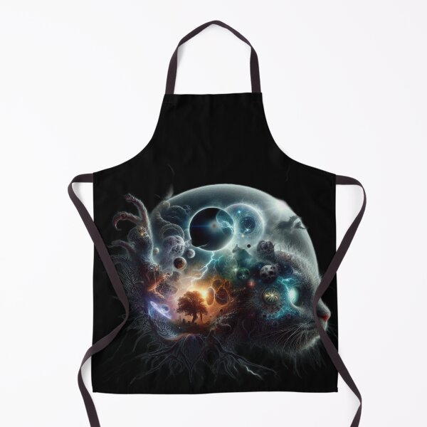 Item preview, Cosmic Eclipse Mindscape – Dark Surreal Cat and Cemetery Tree designed and sold by LujziWorld.