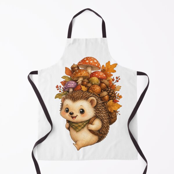 Item preview, Cute Autumn Hedgehog With Mushrooms designed and sold by puredevn.