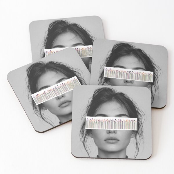 Item preview, Woman Flower Barcode Eyes Fashion Editorial Quote Wall Art Print designed and sold by Leogasup.