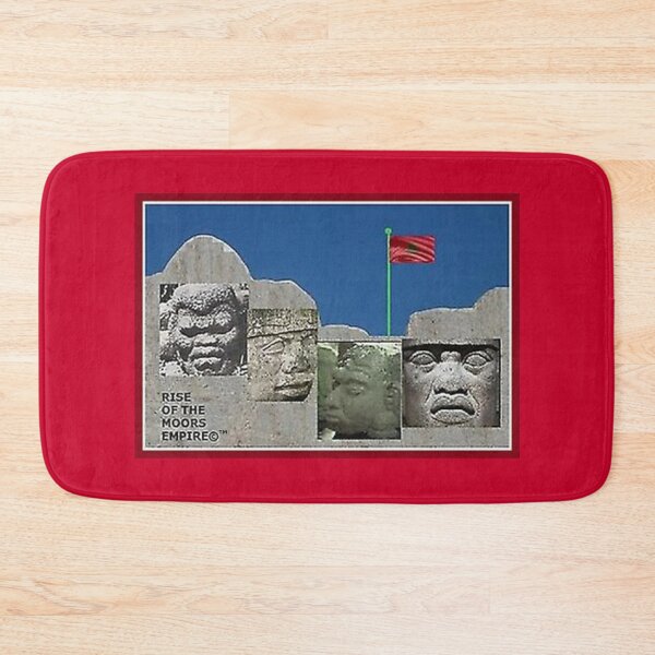 Item preview, Mu’ur (UM) Empire™ al-Benhadiel©™ design, Mt. Rush-Mu'ur Olmecs, red background designed and sold by HardyKnitDesign.