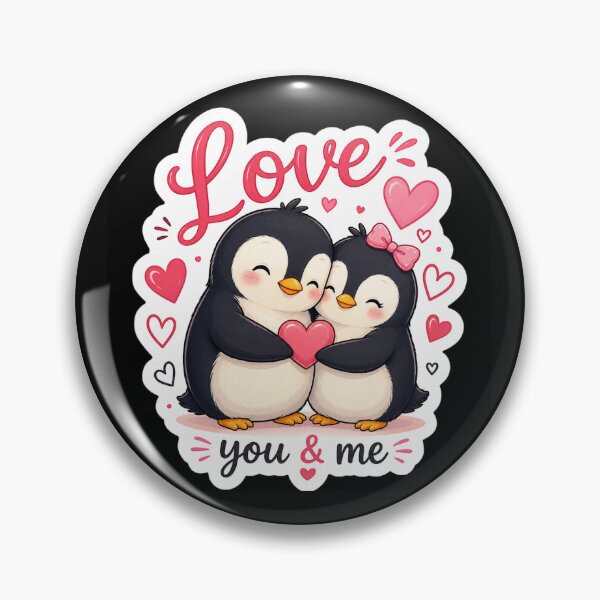 Item preview, Cute Penguin Love Sticker | Love You & Me Kawaii Penguin Couple | Romantic Valentine Vinyl Sticker designed and sold by Cozy Art Studio.