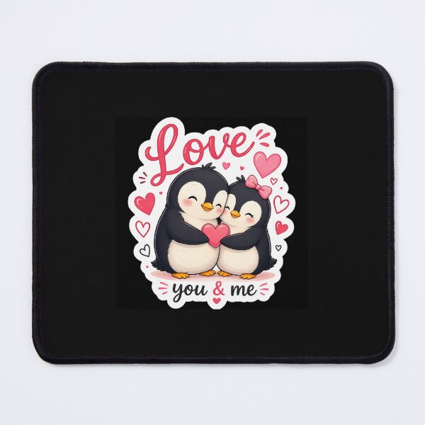 Item preview, Cute Penguin Love Sticker | Love You & Me Kawaii Penguin Couple | Romantic Valentine Vinyl Sticker designed and sold by Cozy Art Studio.