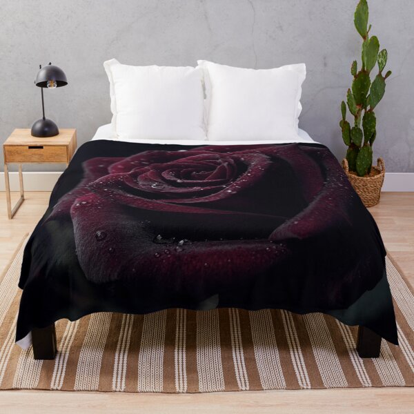 Item preview, Velvet Dark Rose with Water Drops | Gothic Floral Wall Art designed and sold by WitchyBotanicaArt.