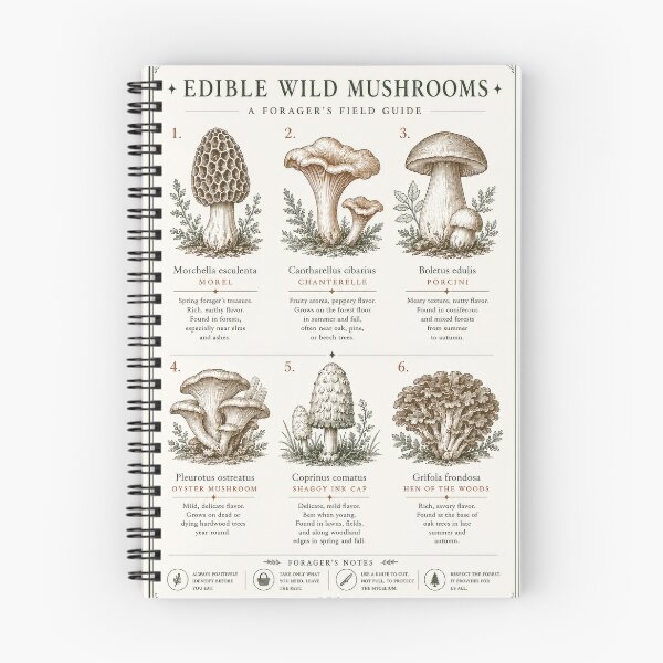 Item preview, Edible Wild Mushrooms Forager's Field Guide designed and sold by ForageKitchen.