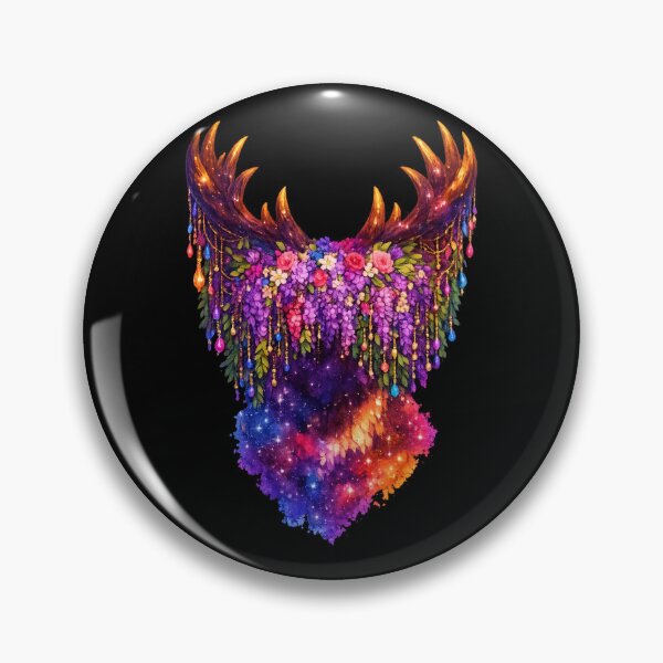 Item preview, Floral Antler Cosmic Galaxy — Boho Jewel Crystal Nature Art designed and sold by ArtoryWorks.