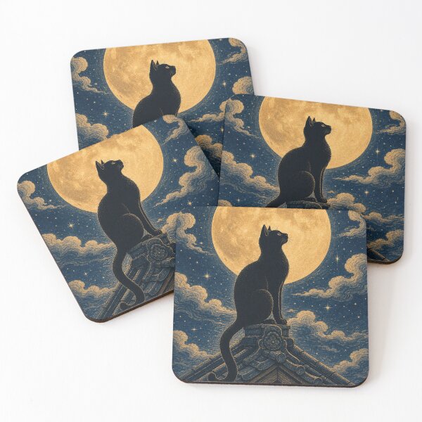 Item preview, Black Cat Under Full Moon designed and sold by puredevn.