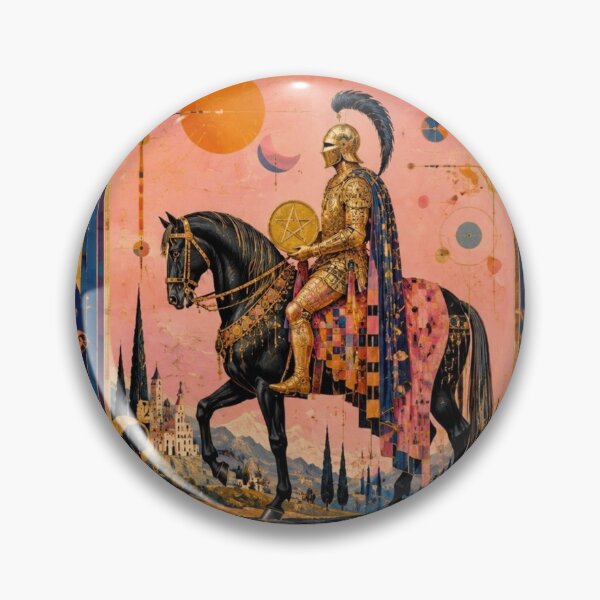 Item preview, Knight of Pentacles - Surrealist Rose and Gold Tarot Art | Knight of Perseverance designed and sold by Natalia-Vlad.