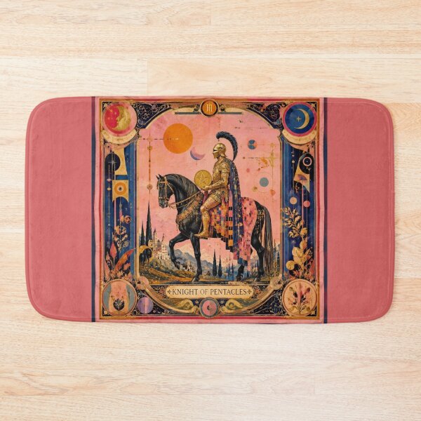 Item preview, Knight of Pentacles - Surrealist Rose and Gold Tarot Art | Knight of Perseverance designed and sold by Natalia-Vlad.