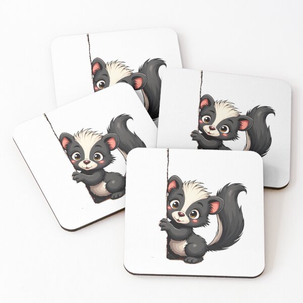 Item preview, Cute Skunk Peeking Behind a Tree designed and sold by MKDSN.