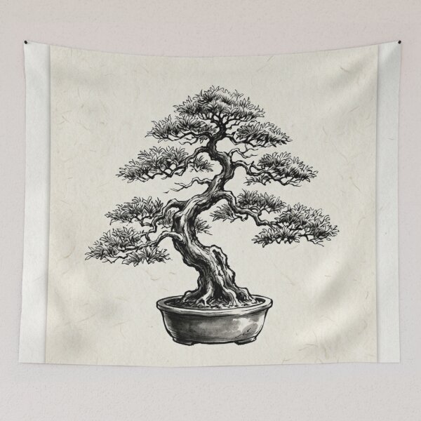 Item preview, Bonsai 盆栽 - Sketch of Miniature Tree in Pot designed and sold by Purrfecta.