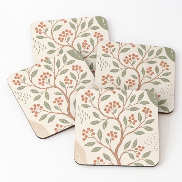 Item preview, Terracotta and Sage Rowan Folk Tree designed and sold by OpenFieldNotes.
