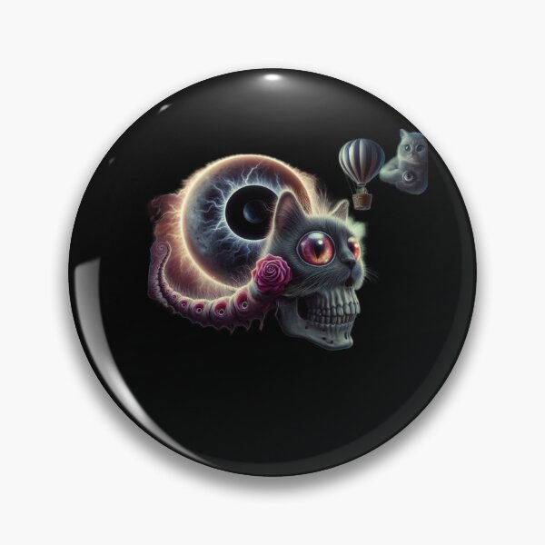 Item preview, The Eyeball Eclipse – Creepy Cute Skull Cat Caterpillar designed and sold by LujziWorld.