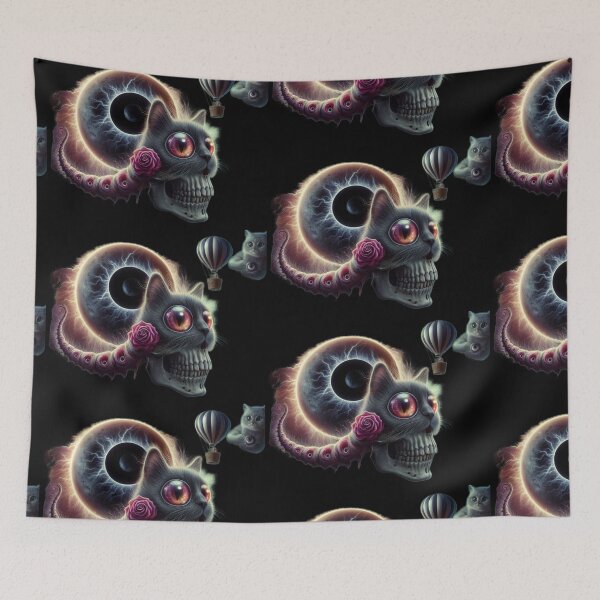 Item preview, The Eyeball Eclipse – Creepy Cute Skull Cat Caterpillar designed and sold by LujziWorld.