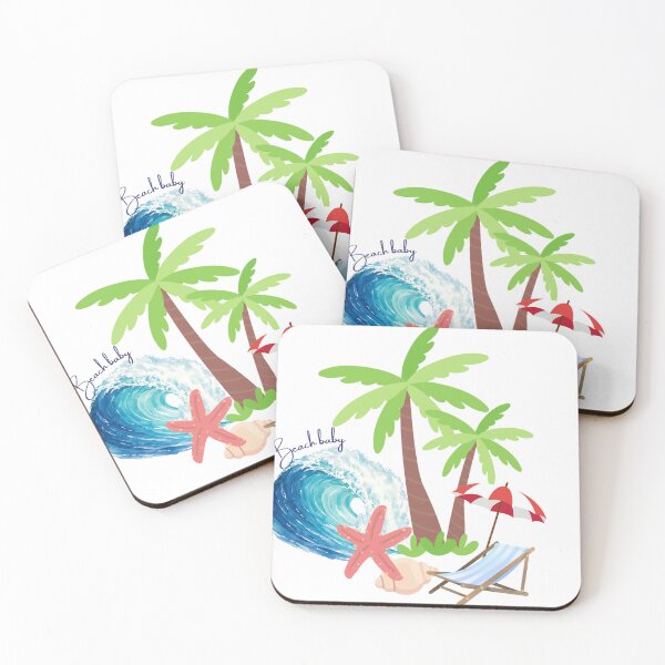 Item preview, Beach Baby Summer Beach Scene Palm Trees Wave Starfish Design designed and sold by Designnari.