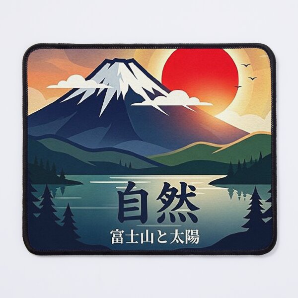 Item preview, Mount Fuji and Rising Sun – Japanese Nature Art designed and sold by Dogandesighn.