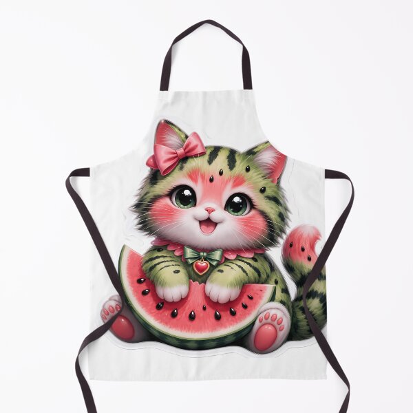 Item preview, Cute Watermelon Cat Kawaii Kitten Eating Fruit Sticker designed and sold by abanoubsamir938.