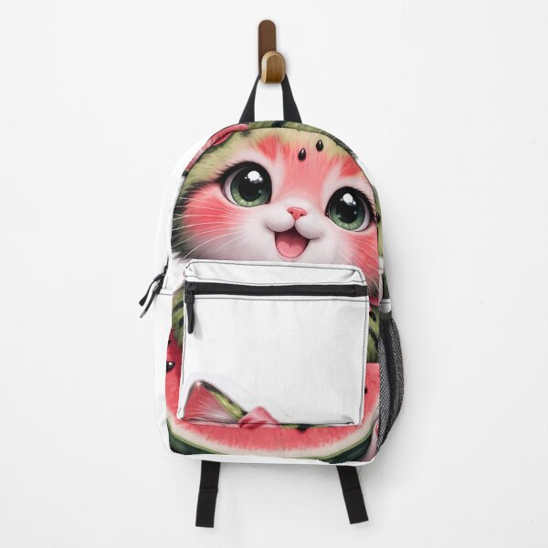 Item preview, Cute Watermelon Cat Kawaii Kitten Eating Fruit Sticker designed and sold by abanoubsamir938.