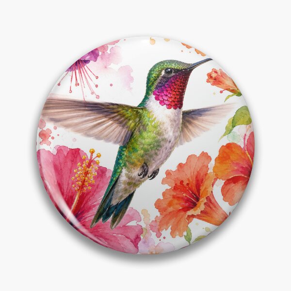 Item preview, Hummingbird with tropical flowers designed and sold by puredevn.