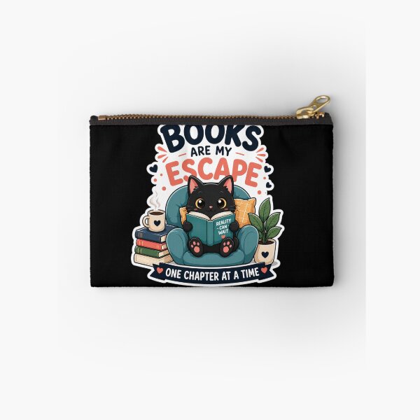 Item preview, Books Are My Escape Cute Black Cat Reading Book Sticker. designed and sold by  BreedCraft Studio.