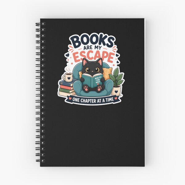 Item preview, Books Are My Escape Cute Black Cat Reading Book Sticker. designed and sold by  BreedCraft Studio.