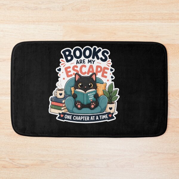 Item preview, Books Are My Escape Cute Black Cat Reading Book Sticker. designed and sold by  BreedCraft Studio.