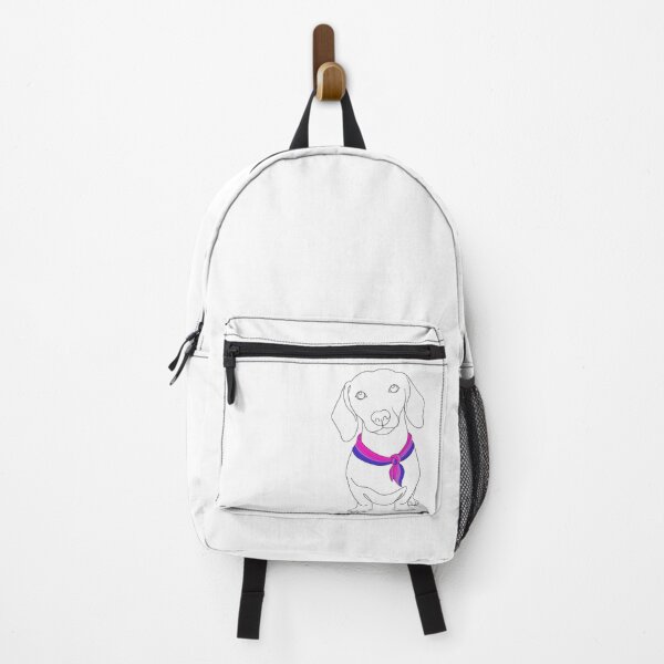 Item preview, Minimalist Dachshund with Bisexual Pride Bandana | Dog Line Art designed and sold by TrueColorAr.