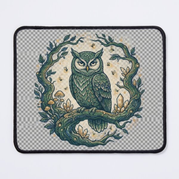 Item preview, Mystical Owl with Crystals and Forest Elements designed and sold by Color & Form.