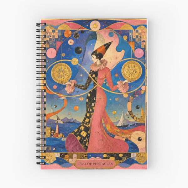 Item preview, Two of Pentacles - Surrealist Rose and Gold Tarot Art | Dance of Balance designed and sold by Natalia-Vlad.