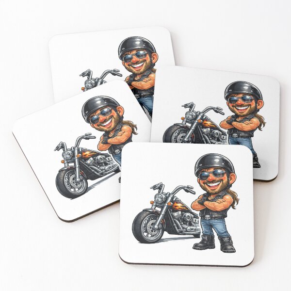 Item preview, Funny Biker Cartoon designed and sold by AlexLineArt.
