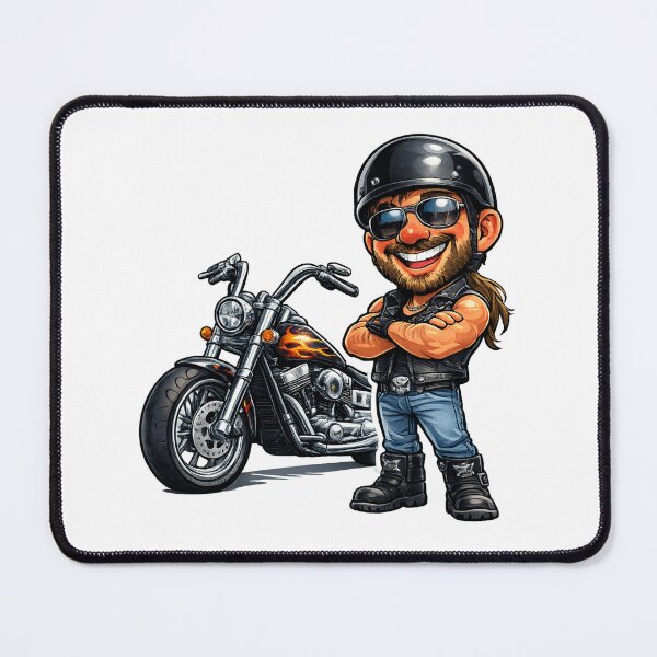 Item preview, Funny Biker Cartoon designed and sold by AlexLineArt.