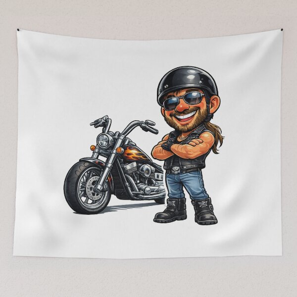 Item preview, Funny Biker Cartoon designed and sold by AlexLineArt.