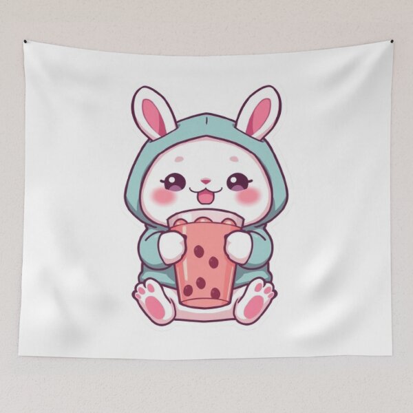 Item preview, Cute Bunny with Boba | Kawaii Rabbit Gift designed and sold by Stylestickers55.
