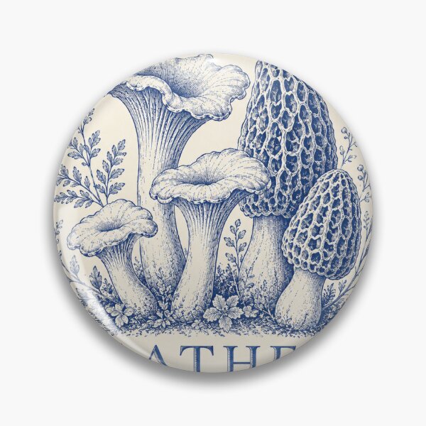 Item preview, Delft Tile Mushroom Botanical Kitchen Art designed and sold by ForageKitchen.
