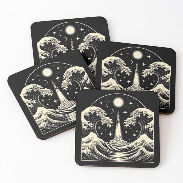 Item preview, Rocket Launch over Ocean Waves – Cosmic Exploration Art designed and sold by Dogandesighn.