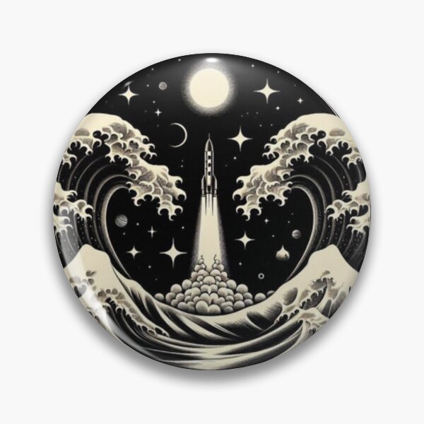 Item preview, Rocket Launch over Ocean Waves – Cosmic Exploration Art designed and sold by Dogandesighn.